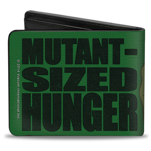 Buckle Down Bi-Fold Wallet - Classic TMNT Ninja Turtles Pizza Party + MUTANT SIZED HUNGER Green Black