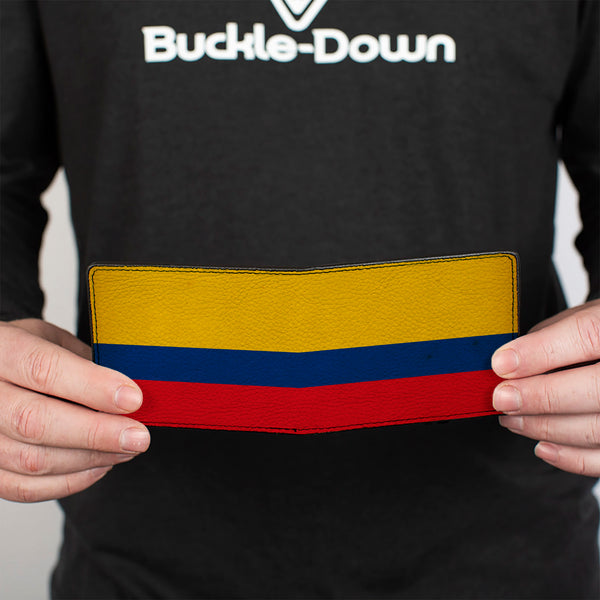 Buckle Down Bi-Fold Wallet - Colombia Flag Distressed