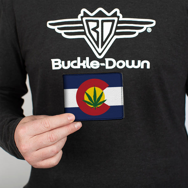 Buckle Down Bi-Fold Wallet - Colorado Flag Marijuana Leaf