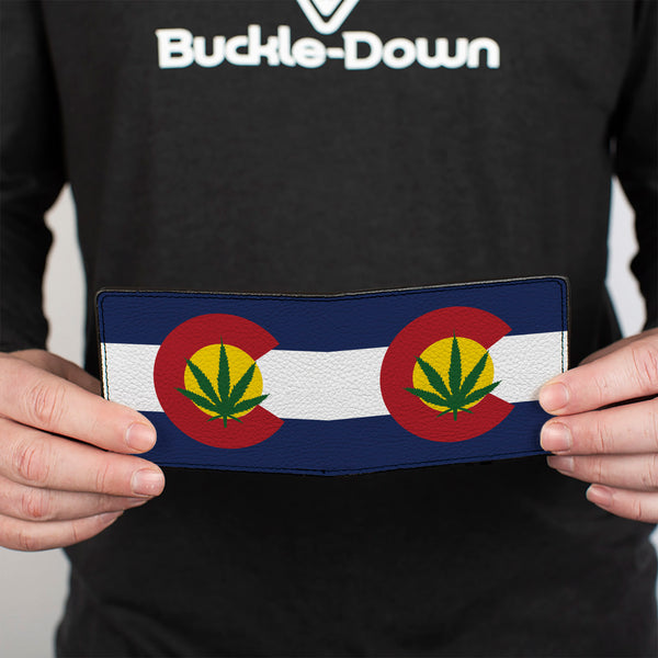 Buckle Down Bi-Fold Wallet - Colorado Flag Marijuana Leaf