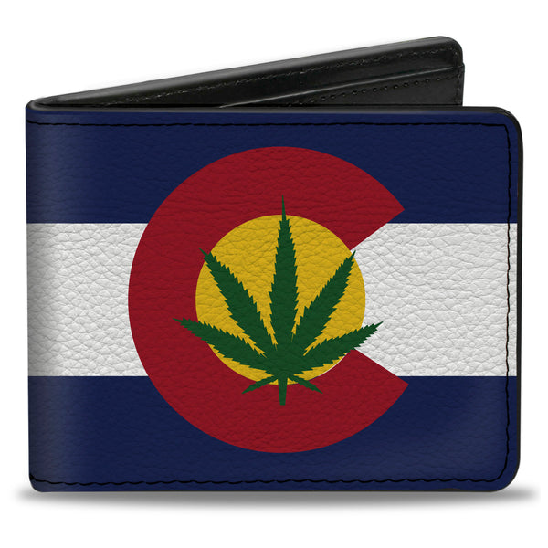 buckle down Bi-Fold Wallet - Colorado Flag Marijuana Leaf
