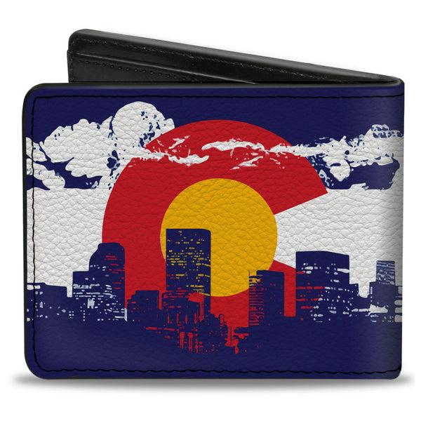 Buckle Down Bi-Fold Wallet - Colorado Skyline Mountains