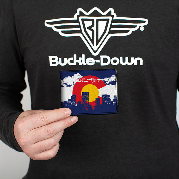 Buckle Down Bi-Fold Wallet - Colorado Skyline Mountains
