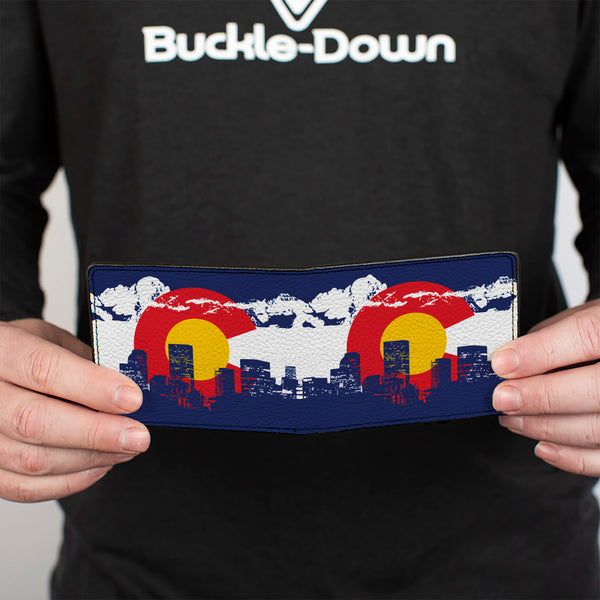 Buckle Down Bi-Fold Wallet - Colorado Skyline Mountains