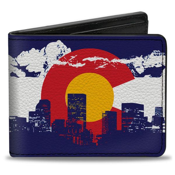 buckle down Bi-Fold Wallet - Colorado Skyline Mountains