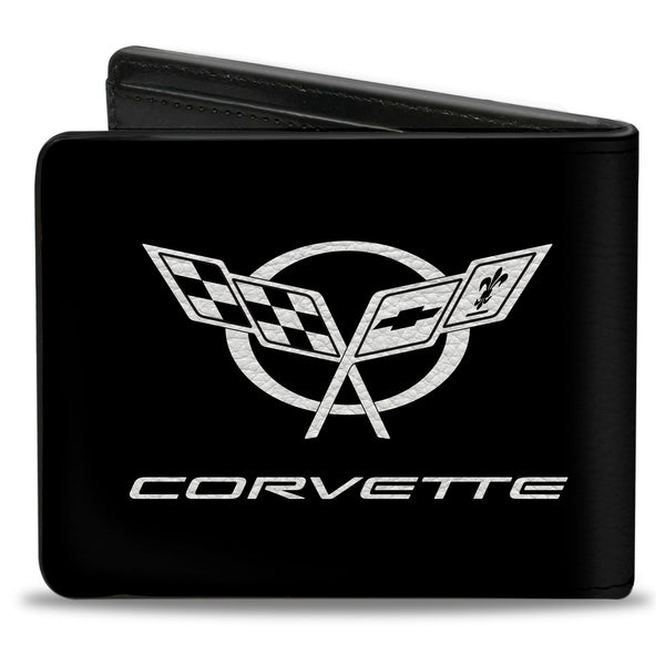 Buckle Down Bi-Fold Wallet - Corvette Black Silver CENTERED