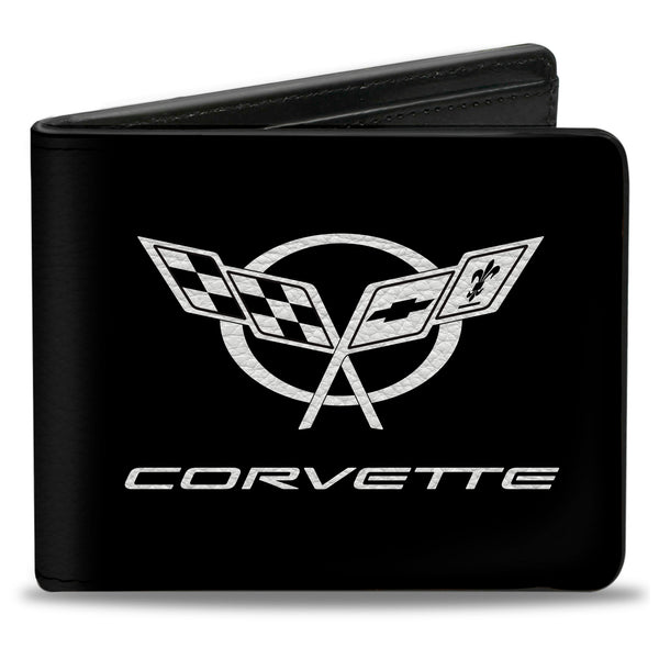 buckle down Bi-Fold Wallet - Corvette Black Silver CENTERED
