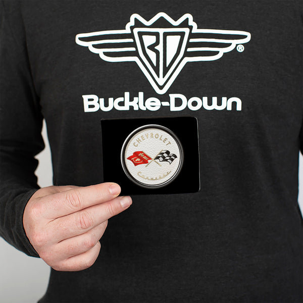 Buckle Down Bi-Fold Wallet - Corvette C1 Flags Emblem Black