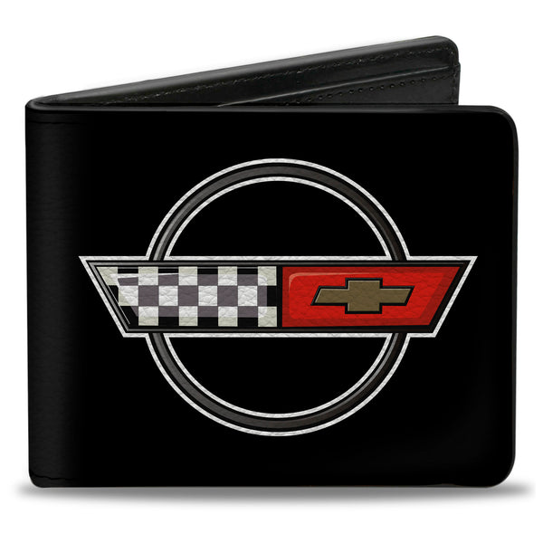 buckle down Bi-Fold Wallet - Corvette C4 Checker Bowtie Logo Black
