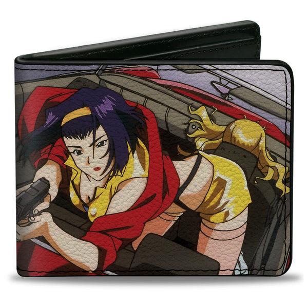 buckle down Bi-Fold Wallet - COWBOY BEBOP Faye Valentine Shooting Scene and Title Logo