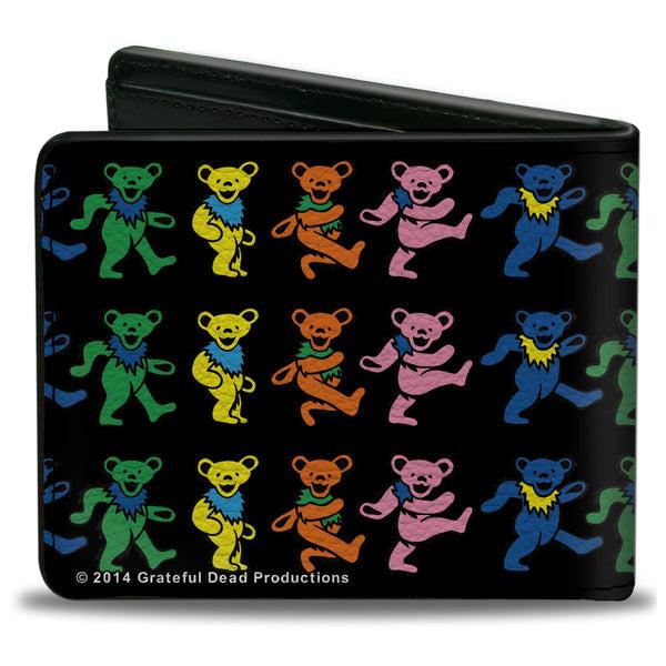 Buckle Down Bi-Fold Wallet - Dancing Bears Black Multi Color
