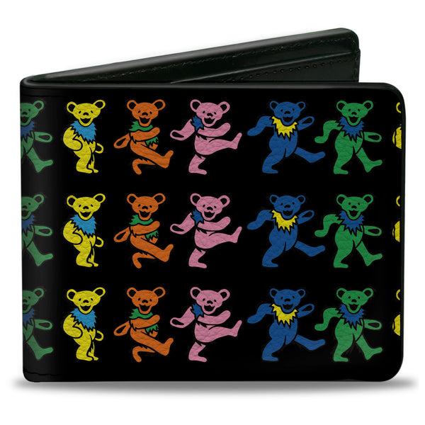 buckle down Bi-Fold Wallet - Dancing Bears Black Multi Color