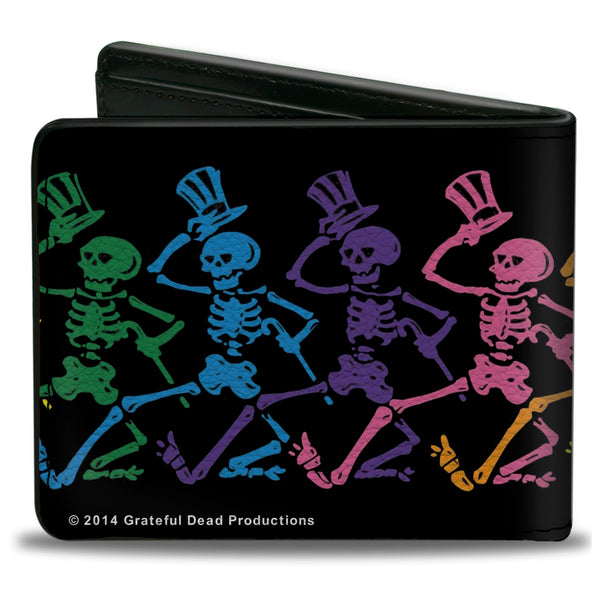 Buckle Down Bi-Fold Wallet - Dancing Skeletons Black Multi Color
