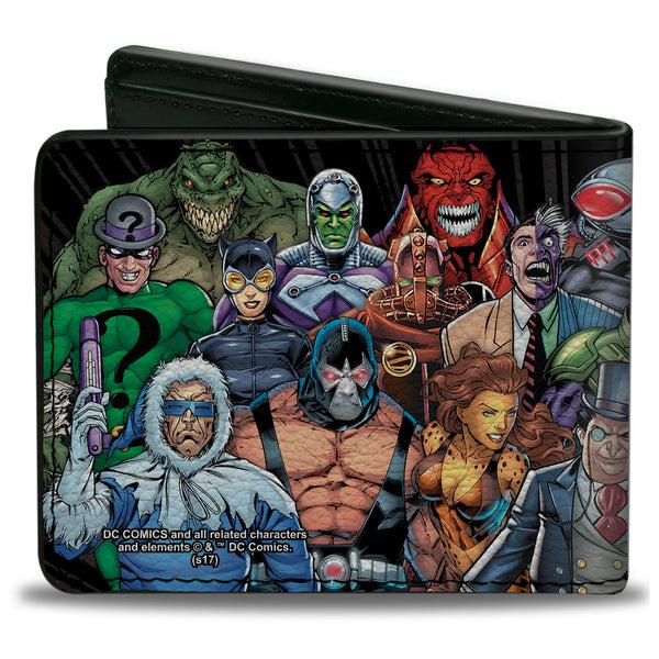 Buckle Down Bi-Fold Wallet - DC 23-Villains Group Pose Black Gray