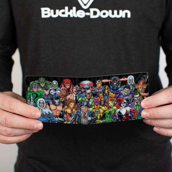 Buckle Down Bi-Fold Wallet - DC 23-Villains Group Pose Black Gray