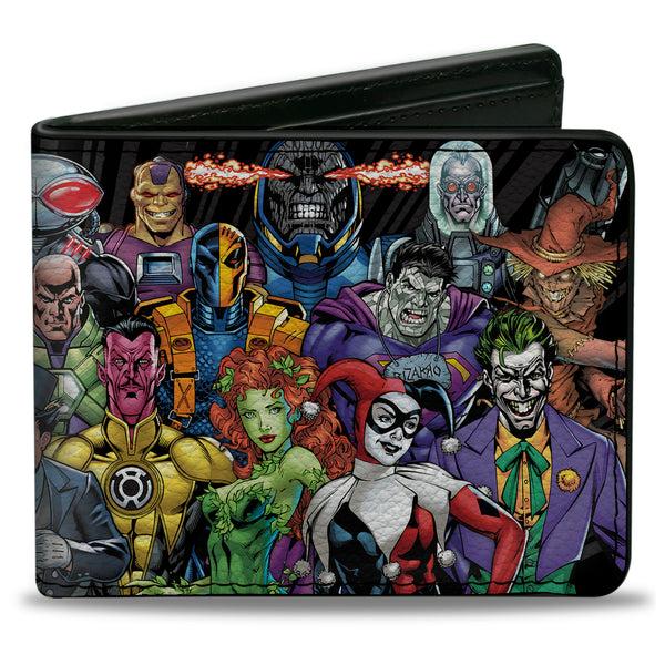 buckle down Bi-Fold Wallet - DC 23-Villains Group Pose Black Gray