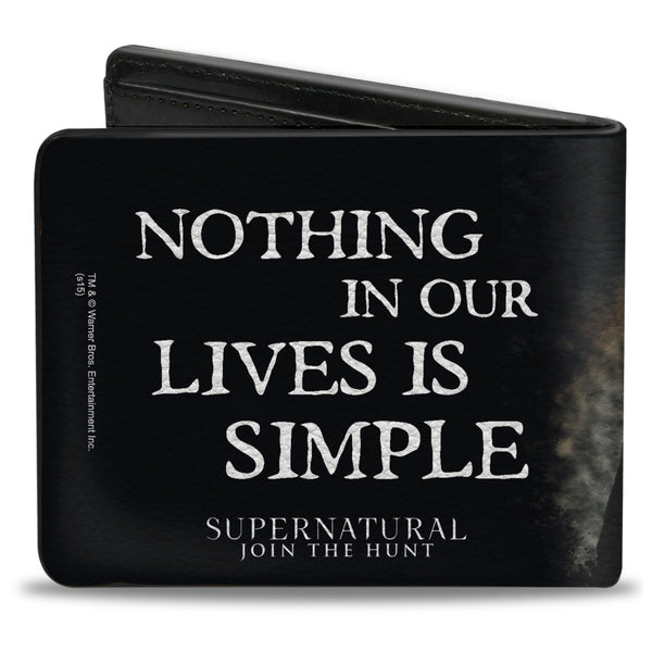 Buckle Down Bi-Fold Wallet - Dean Sam & Castiel Group + NOTHING IN OUR LIVES IS SIMPLE-SUPERNATURAL