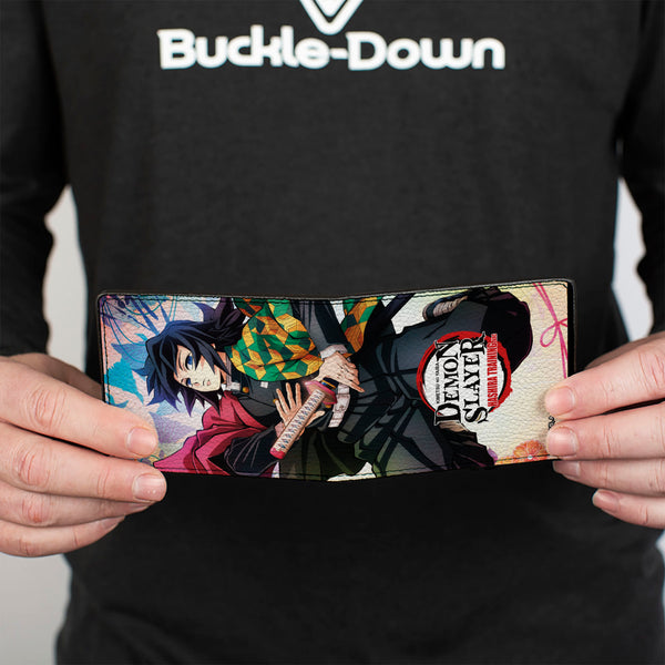 Buckle Down Bi-Fold Wallet - DEMON SLAYER Giyu Tomioka Sword Pose And Title Logo