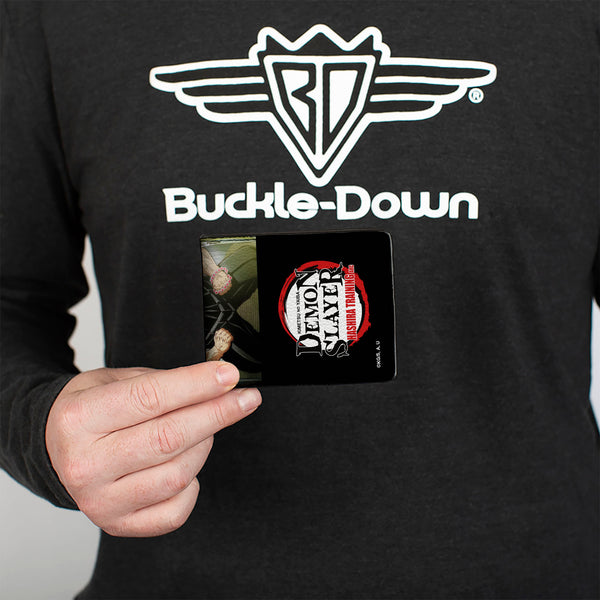 Buckle Down Bi-Fold Wallet - DEMON SLAYER Hashira Group Pose And Title Logo