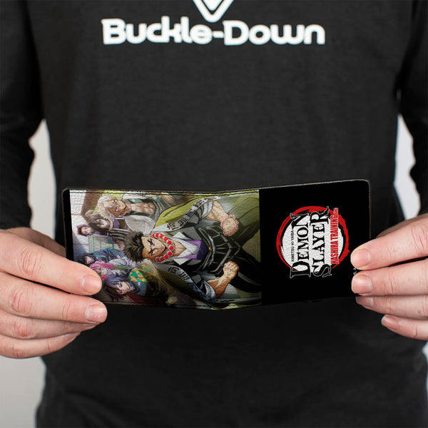 Buckle Down Bi-Fold Wallet - DEMON SLAYER Hashira Group Pose And Title Logo