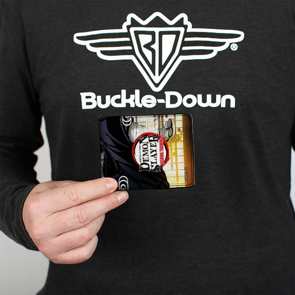 Buckle Down Bi-Fold Wallet - DEMON SLAYER Obanai Iguro Serpent Pose And Title Logo