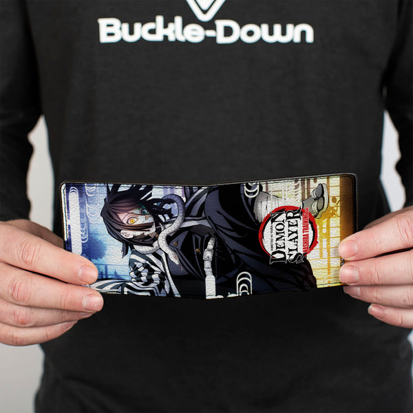 Buckle Down Bi-Fold Wallet - DEMON SLAYER Obanai Iguro Serpent Pose And Title Logo