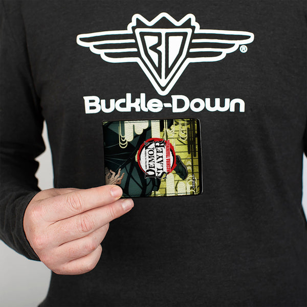 Buckle Down Bi-Fold Wallet - DEMON SLAYER Sanemi Shinazugawa Sword Pose And Title Logo