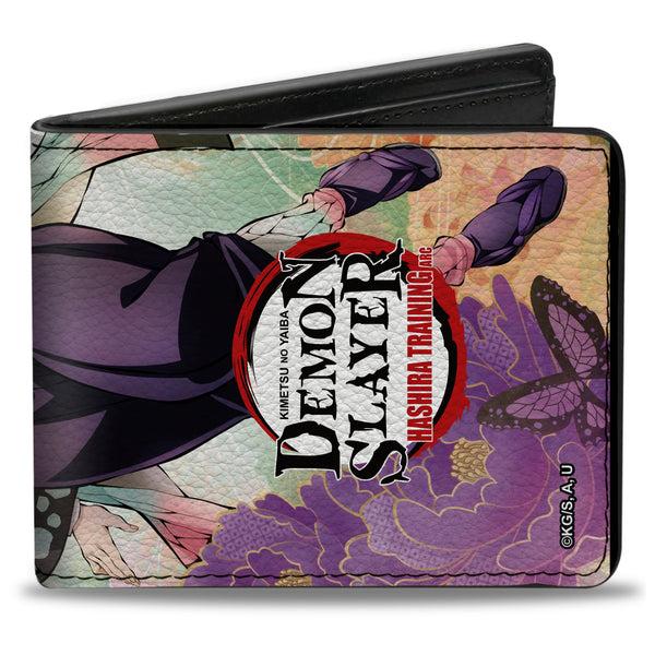 buckle down Bi-Fold Wallet - DEMON SLAYER Shinobu Kocho Butterfly Pose and Title Logo