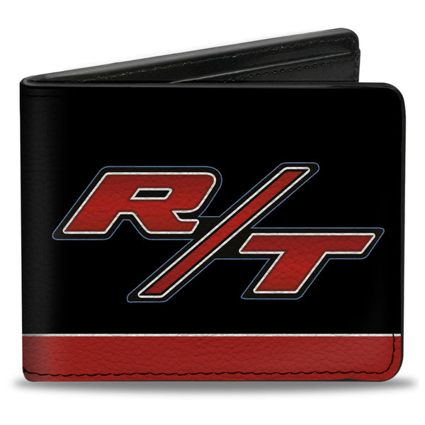 buckle down Bi-Fold Wallet - Dodge Challenger R T Emblem Stripe Black Blue White Red