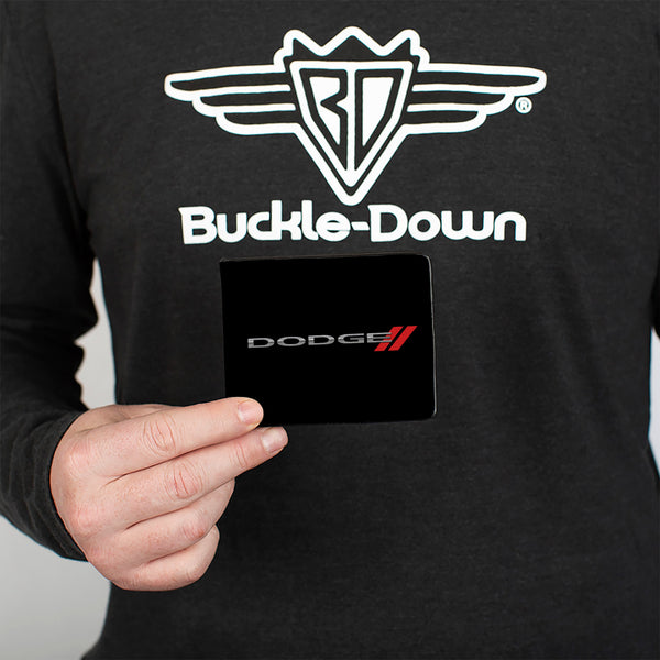 Buckle Down Bi-Fold Wallet - DODGE Red Rhombus Black Silver Red