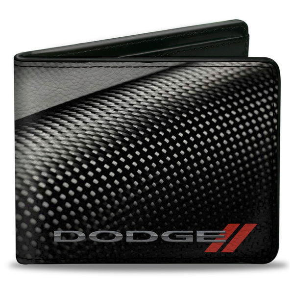 buckle down Bi-Fold Wallet - Dodge Red Rhombus Carbon Fiber