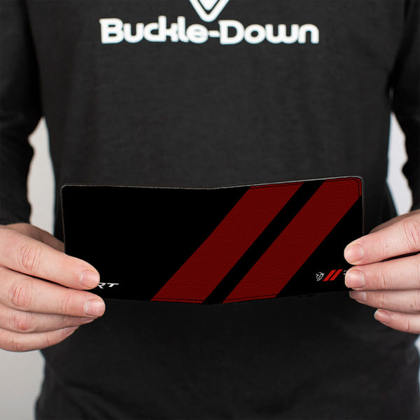 Buckle Down Bi-Fold Wallet - Dodge Rhombus Stripe Demon Hellcat Icon Black Red White