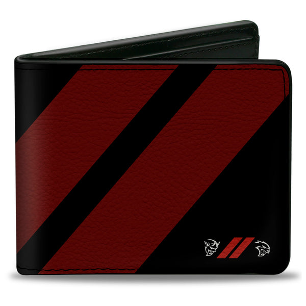 buckle down Bi-Fold Wallet - Dodge Rhombus Stripe Demon Hellcat Icon Black Red White