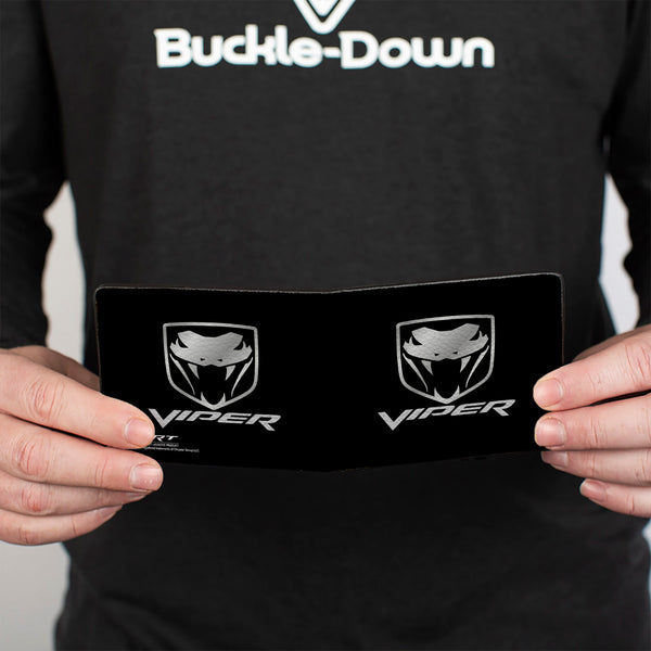 Buckle Down Bi-Fold Wallet - Dodge Viper Black Silver Logo