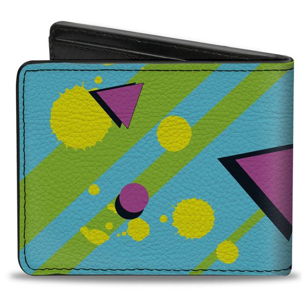 Buckle Down Bi-Fold Wallet - Eighties Party Blue Yellow Pink