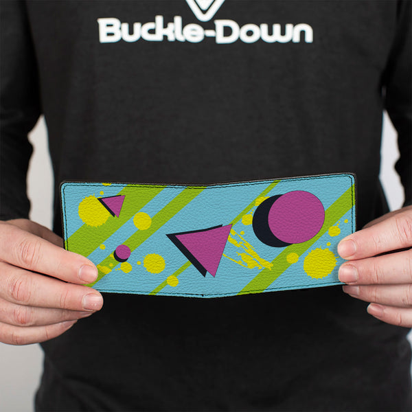 Buckle Down Bi-Fold Wallet - Eighties Party Blue Yellow Pink