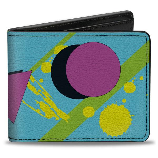 buckle down Bi-Fold Wallet - Eighties Party Blue Yellow Pink