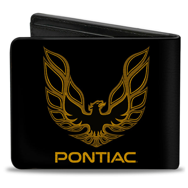 Buckle Down Bi-Fold Wallet - Firebird PONTIAC Logo Black Golds