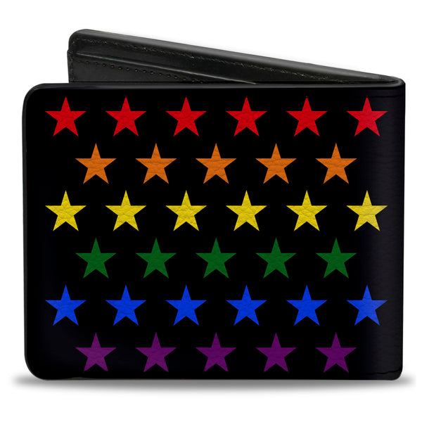 Buckle Down Bi-Fold Wallet - Flag American Pride Rainbow Black