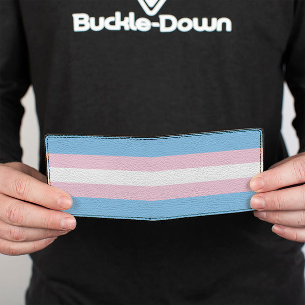 Buckle Down Bi-Fold Wallet - Flag Transgender Baby Blue Baby Pink White