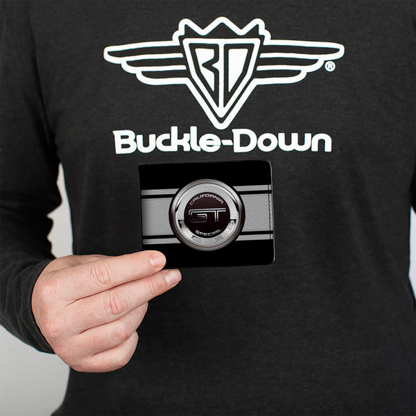 Buckle Down Bi-Fold Wallet - FORD GT CALIFORNIA SPECIAL Emblem Stripe Black Gray Silvers