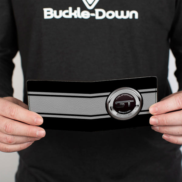 Buckle Down Bi-Fold Wallet - FORD GT CALIFORNIA SPECIAL Emblem Stripe Black Gray Silvers