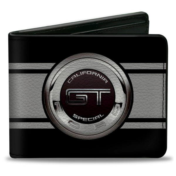 buckle down Bi-Fold Wallet - FORD GT CALIFORNIA SPECIAL Emblem Stripe Black Gray Silvers