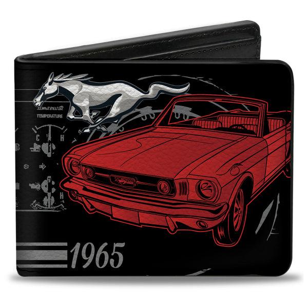 buckle down Bi-Fold Wallet - Ford Mustang 1965 Control Panel Black Silver Red
