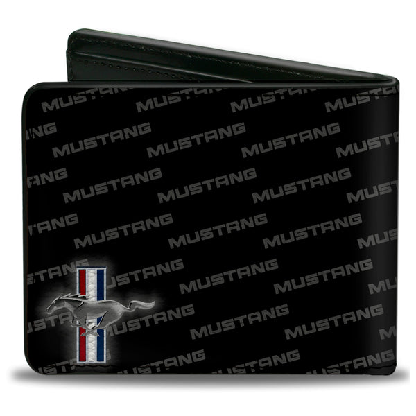 Buckle Down Bi-Fold Wallet - Ford Mustang W Bars CORNER W Text