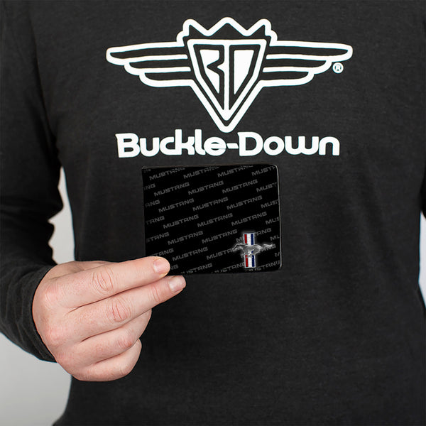 Buckle Down Bi-Fold Wallet - Ford Mustang W Bars CORNER W Text