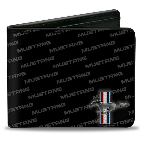 buckle down Bi-Fold Wallet - Ford Mustang w Bars CORNER w Text