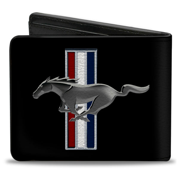 Buckle Down Bi-Fold Wallet - Ford Mustang W Bars Logo CENTERED