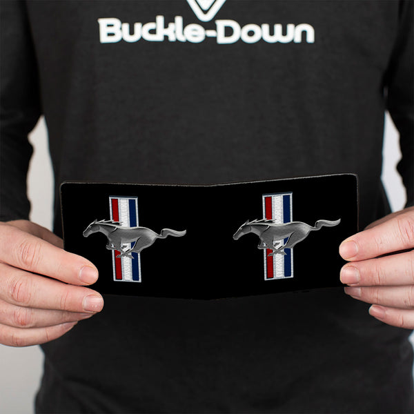 Buckle Down Bi-Fold Wallet - Ford Mustang W Bars Logo CENTERED