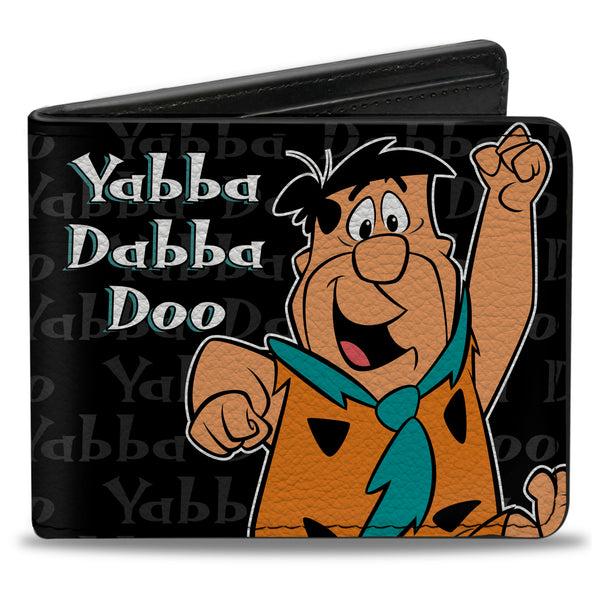 buckle down Bi-Fold Wallet - Fred YABBA DABBA DOO Pose2 Black Gray